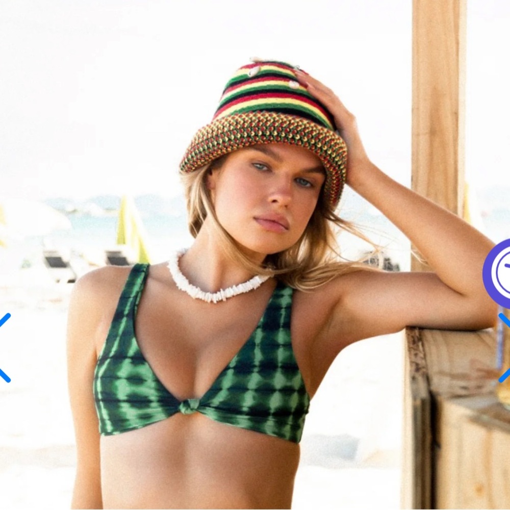Skatie Emerald Green Bikini Top Swimwear reggae
